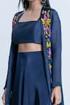 Shop_Nautanky_Blue Cape Chiffon Embroidery Beads Square Neck Skirt Set  _Online_at_Aza_Fashions