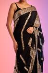 Gulabo By Abu Sandeep_Black Sequin Embroidered Saree _Online_at_Aza_Fashions