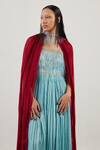 Buy_Akhl_Fringed Gown With Contrast Cape _Online_at_Aza_Fashions