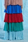 Akhl_Multi Color Chiffon (100% ), Lining  Satin (66% 34% Tiered Skirt _Online_at_Aza_Fashions