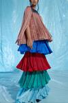 Buy_Akhl_Multi Color Chiffon (100% ), Lining  Satin (66% 34% Tiered Skirt _Online_at_Aza_Fashions