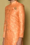 Buy_Arihant Rai Sinha_Orange Fancy Jaquard Woven Floral Side Overlap Panel Sherwani And Patiala  