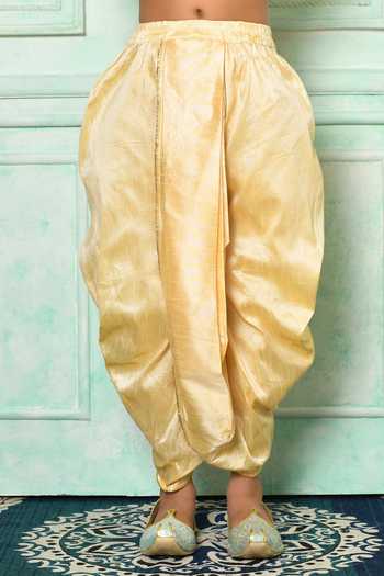 Petite Pomme_Green Silk Embroidery Floral Kurta Dhoti Pant Set _Online_at_Aza_Fashions