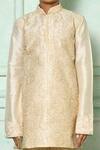 Buy_Petite Pomme_Cream Silk Embroidery Paisley Patterned Kurta _Online_at_Aza_Fashions