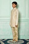Shop_Petite Pomme_Cream Silk Embroidery Paisley Patterned Kurta _Online_at_Aza_Fashions