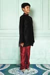 Arihant Rai Sinha_Black Silk Embroidery Plain Woven Kurta Set _at_Aza_Fashions