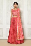 Buy_Samyukta Singhania_Pink Blouse Banglori Silk Embellished Sequin Square Quatrefoil Lehenga Set _Online_at_Aza_Fashions