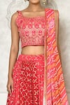 Shop_Samyukta Singhania_Pink Blouse Banglori Silk Embellished Sequin Square Quatrefoil Lehenga Set _Online_at_Aza_Fashions