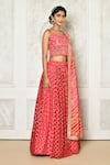 Samyukta Singhania_Pink Blouse Banglori Silk Embellished Sequin Square Quatrefoil Lehenga Set _at_Aza_Fashions