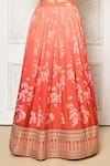 Samyukta Singhania_Orange Blouse Banglori Silk Print Floral Square Neck Vintage Lehenga Set _Online_at_Aza_Fashions