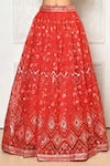 Samyukta Singhania_Red Banglori Embroidered Sequin Scoop Neck Embellished Lehenga Set _Online_at_Aza_Fashions