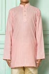 Shop Petite Pomme Pink Cotton Patterned Kurta And Churidar Set Online at Aza Fashions Shop_Petite Pomme_Pink Cotton Patterned Kurta And Churidar Set _Online_at_Aza_Fashions