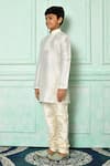 Buy_Arihant Rai Sinha_Off White Dupion Art Silk Embroidered Placket Kurta _Online_at_Aza_Fashions