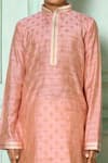 Buy_Petite Pomme_Pink Silk Embroidery Kurta And Dhoti Pant Set _Online_at_Aza_Fashions
