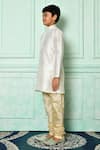 Shop_Arihant Rai Sinha_Off White Dupion Art Silk Straight Mandarin Collar Kurta _Online_at_Aza_Fashions