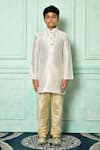 Buy_Arihant Rai Sinha_White Silk Patterned Kurta _Online_at_Aza_Fashions