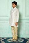 Shop_Arihant Rai Sinha_White Silk Patterned Kurta _Online_at_Aza_Fashions