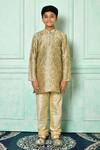 Arihant Rai Sinha_Brown Jamawar Patterned Kurta _Online_at_Aza_Fashions