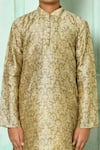 Arihant Rai Sinha_Brown Jamawar Patterned Kurta _at_Aza_Fashions