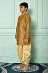 Buy_Petite Pomme_Yellow Silk Embroidery Straight Kurta And Dhoti Pant Set 