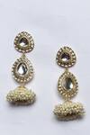 Nayaab by Aleezeh_Gold Plated Kundan And Bead Drop Earrings_Online_at_Aza_Fashions