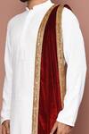 Shop_Naintara Bajaj_Maroon Glass Velvet Dupatta_Online_at_Aza_Fashions