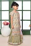 Adara Khan_Yellow Kurta Georgette Embroidery Floral Mirror Sharara Set_at_Aza_Fashions