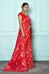 Samyukta Singhania_Pink Silk Cotton Woven Jamdani Fish Pattern Saree _Online_at_Aza_Fashions