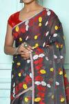 Buy_Samyukta Singhania_Grey Silk Cotton Woven Jamdani Floral Saree _Online_at_Aza_Fashions