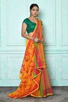 Adara Khan_Yellow Silk Cotton Woven Jamdani Floral Saree_Online_at_Aza_Fashions