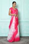 Buy_Samyukta Singhania_Off White Silk Cotton Floral Pattern Flower Saree _Online_at_Aza_Fashions