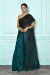 Buy_Samyukta Singhania_Green Blended Matka Silk Woven Circular Two Toned Saree _Online_at_Aza_Fashions