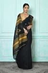 Buy_Samyukta Singhania_Black Blended Cotton Woven Temple Work Saree _Online_at_Aza_Fashions