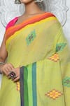 Buy_Adara Khan_Green Pure Cotton Woven Geometric Work Saree_Online_at_Aza_Fashions