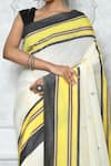 Buy_Samyukta Singhania_White Pure Cotton Woven Geometric Pattern Saree _Online_at_Aza_Fashions