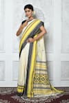 Shop_Samyukta Singhania_White Pure Cotton Woven Geometric Pattern Saree _Online_at_Aza_Fashions