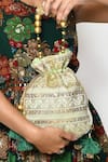 Nayaab by Aleezeh_Green Zardozi And Sequins Embroidery & Potli Bag_Online_at_Aza_Fashions