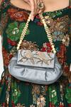 Buy_Nayaab By Aleezeh_Grey Embroidered Bird Pouch Bag_Online_at_Aza_Fashions