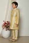 Buy_Petite Pomme_Gold Silk Woven Straight Kurta With Pant 