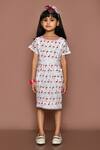 Buy_Banana Bee_White Cotton Hand Block Printed Flamingo Dress_Online_at_Aza_Fashions