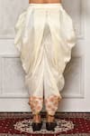 Buy_Arihant Rai Sinha_Off White Dupion Silk Abstract Pattern Hem Cowl Drape Pant _Online_at_Aza_Fashions