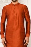 Arihant Rai Sinha_Orange Dupion Silk Solid Kurta And Dhoti Pant Set _at_Aza_Fashions