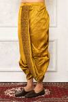 Arihant Rai Sinha_Yellow Dupion Silk Printed Abstract Motif Dhoti Pant _Online_at_Aza_Fashions