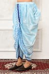 Arihant Rai Sinha_Blue Dupion Silk Floral Panelled Pattern Cowl Pant _Online_at_Aza_Fashions