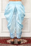 Buy_Arihant Rai Sinha_Blue Dupion Silk Floral Panelled Pattern Cowl Pant _Online_at_Aza_Fashions