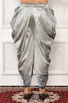 Buy_Arihant Rai Sinha_Silver Dupion Silk Swirl Pattern Draped Pant _Online_at_Aza_Fashions