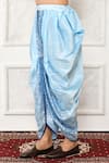 Arihant Rai Sinha_Blue Dupion Silk Swirl Panelled Pattern Cowl Pant _Online_at_Aza_Fashions