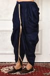 Arihant Rai Sinha_Blue Dupion Silk Solid Cowl Drape Pant _Online_at_Aza_Fashions