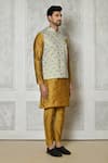 Aryavir Malhotra_Multi Color Cotton Printed Floral Nehru Jacket _at_Aza_Fashions