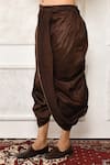 Arihant Rai Sinha_Brown Dupion Silk Solid Draped Dhoti Pant _Online_at_Aza_Fashions